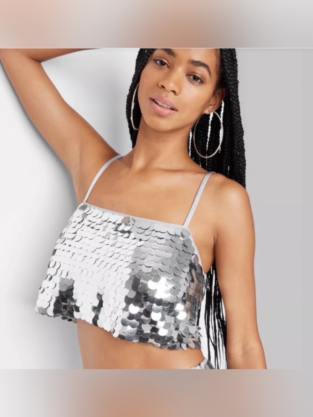 wild fable sequin shift tank disco camisole Size Large